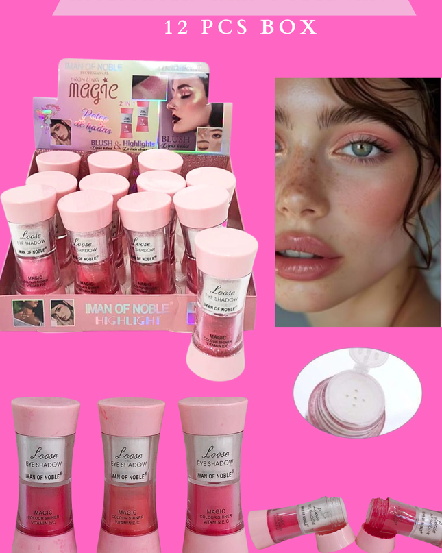 2 & 1 POWDER BLUSH & HIGLIGHTER- IMAN NOBLE #A37 - 12 PCS BOX