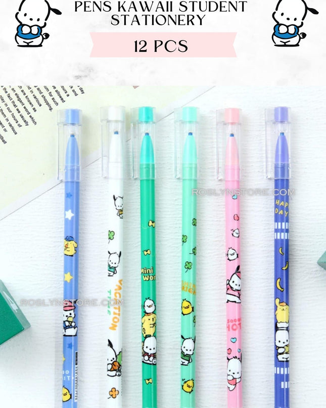 POCHACCO ERASABLE PENS  -STUDENT STATIONERY (12 PCS box)