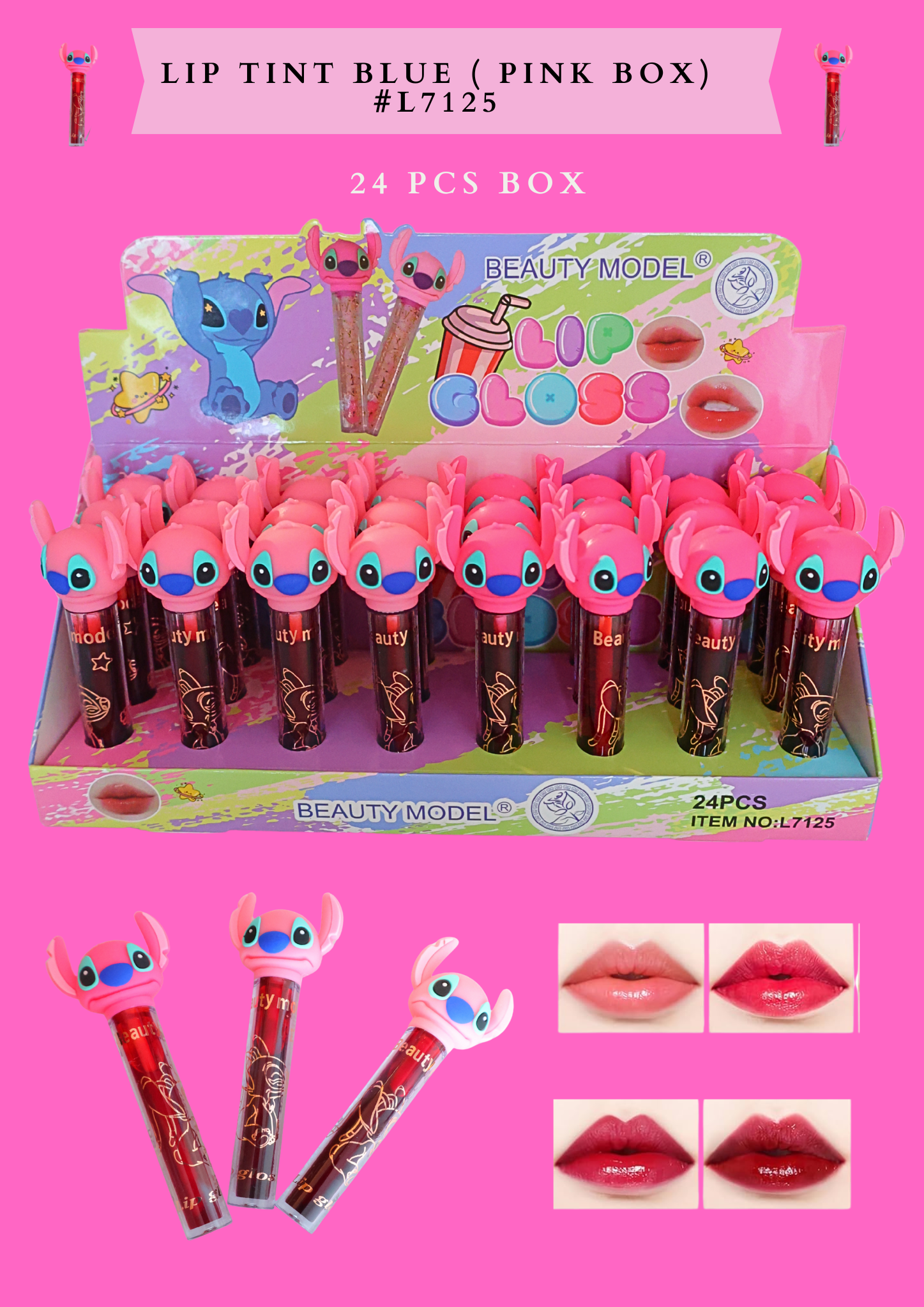 LIP TINT BLUE ( PINK BOX) #L7125 (24 PCS BOX)