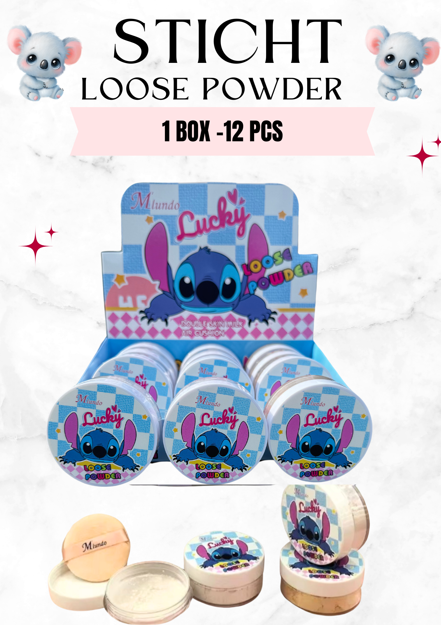 LOSSE POWDER -sticht-12 pcs