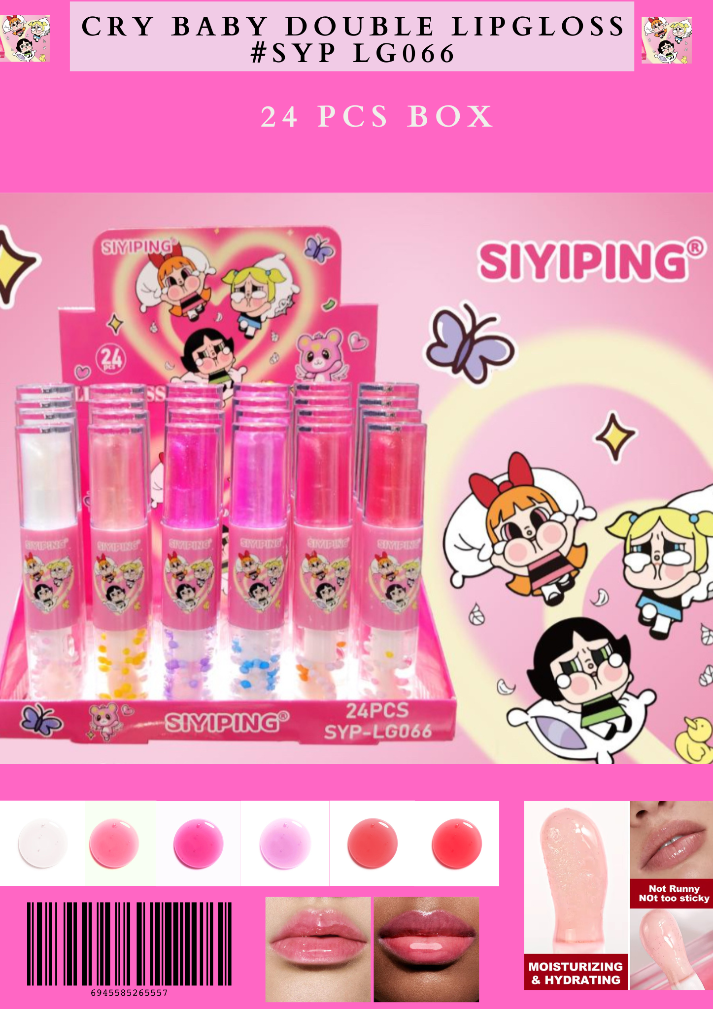 CRY BABY DOUBLE LIPGLOSS( #SYP LG066 )-24 PCS BOX