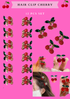 CHERRY  hair clip  (#RS57144) - 12 PCS SET