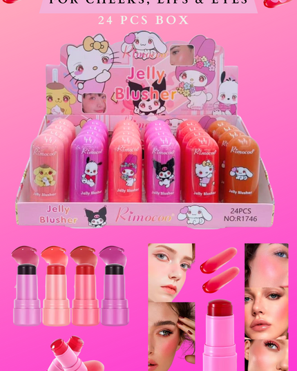 FRIENDS JELLY #1 (24 PCS BOX) - for lips , cheeks and eyes ( multiuse ) #7466