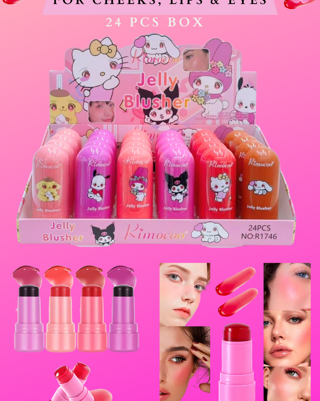 FRIENDS JELLY #1 (24 PCS BOX) - for lips , cheeks and eyes ( multiuse ) #7466