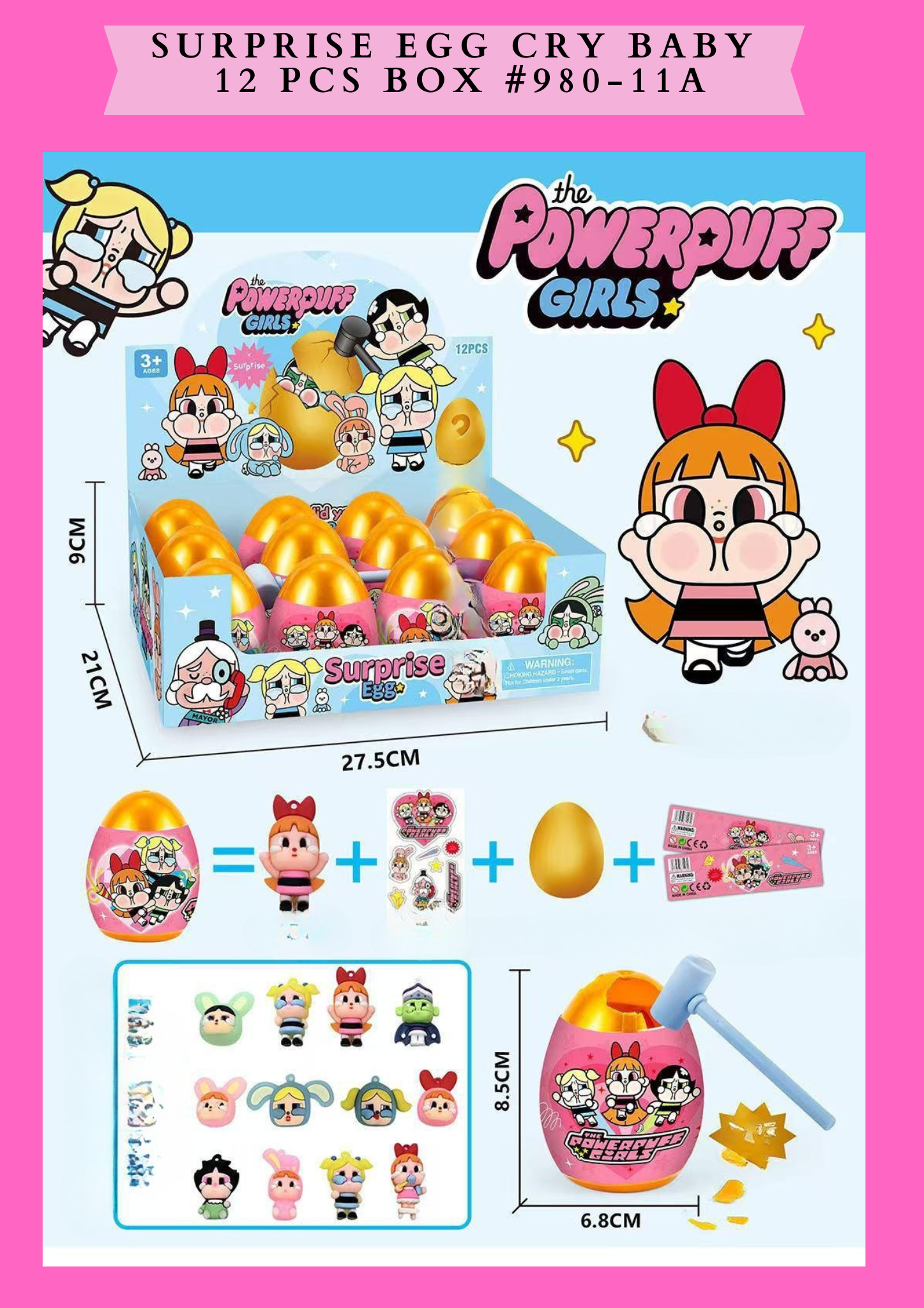 SURPRISE EGG CRY BABY -12 PCS BOX #980-11 A
