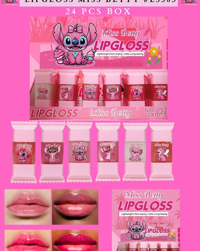 PINK CANDY- MAGIC LIPGLOSS MISS BETTY( #L5383 )24 PCS BOX