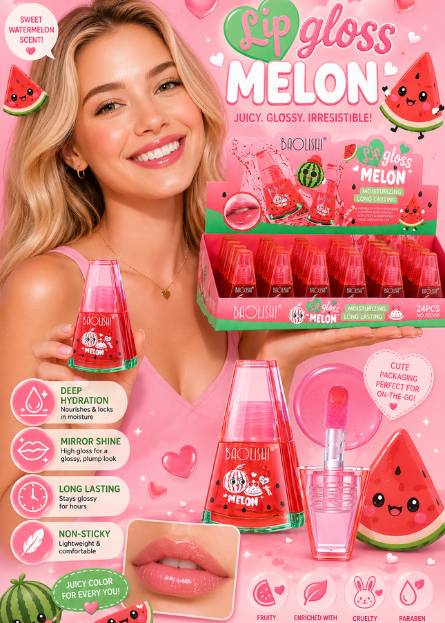 BAOLISHI LIPGLOSS watermelon #B3368 ( 24 pcs box)