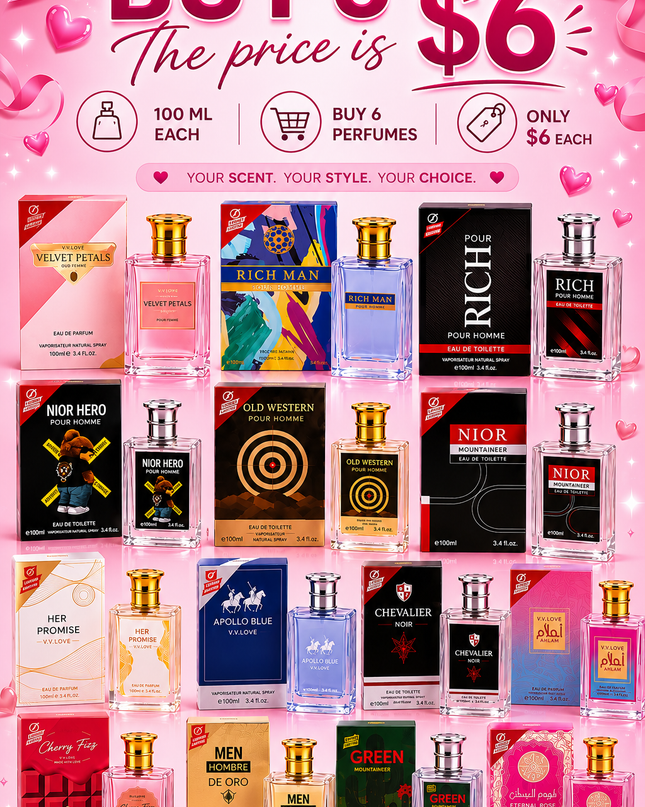 PERFUME 100 ml ( buy 6 pcs any style price is $6 per each)