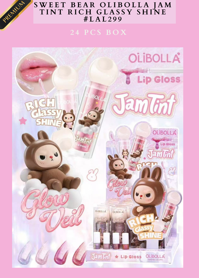SWEET BEAR OLIBOLLA JAM TINT RICH GLASSY SHINE #LAL299 (24 PCS BOX)