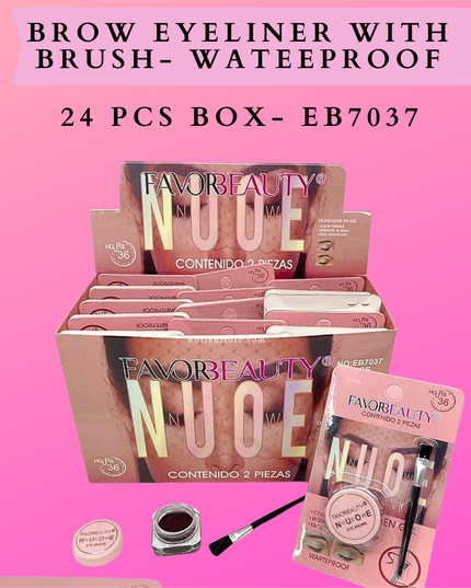 BROW GEL eyeliner with  brush 24 Pcs box- WATEEPROOF (#EB7037)