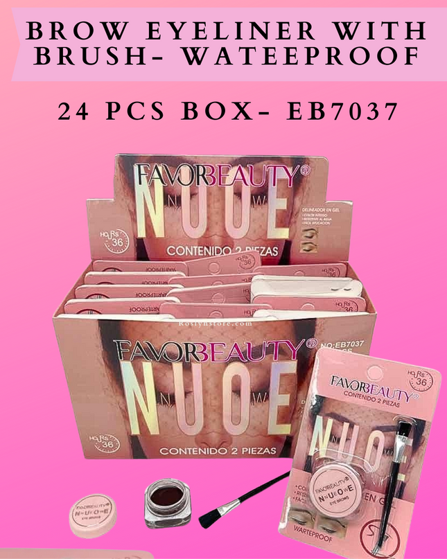 BROW GEL eyeliner with  brush 24 Pcs box- WATEEPROOF (#EB7037)