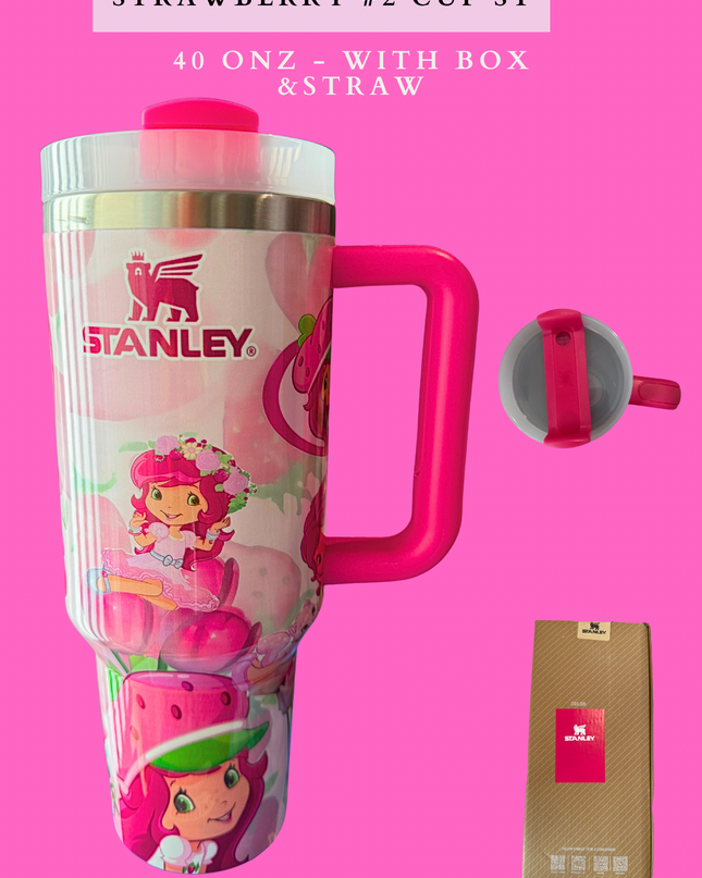 Strawberry cup #2 - 40 onz - st ( include box & straw)