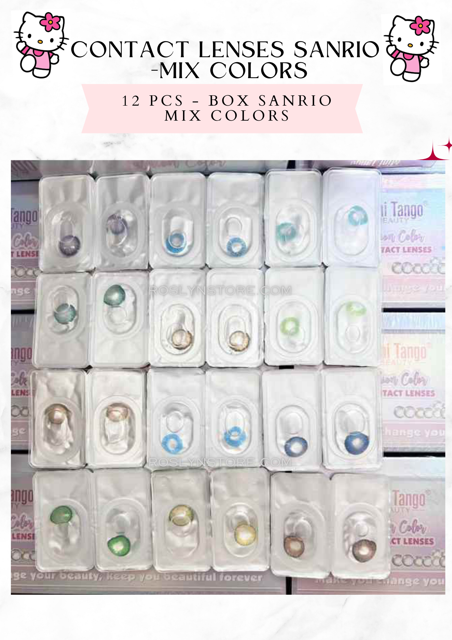 CONTACT LENSES SANRIO -12 pcs ( buy 4 box price is $23)