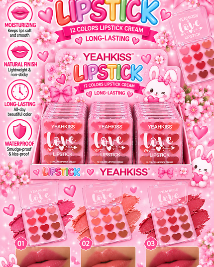 YEAHKISS- LIPSTICK PALET- 24 pc -(box #202537) (B10)