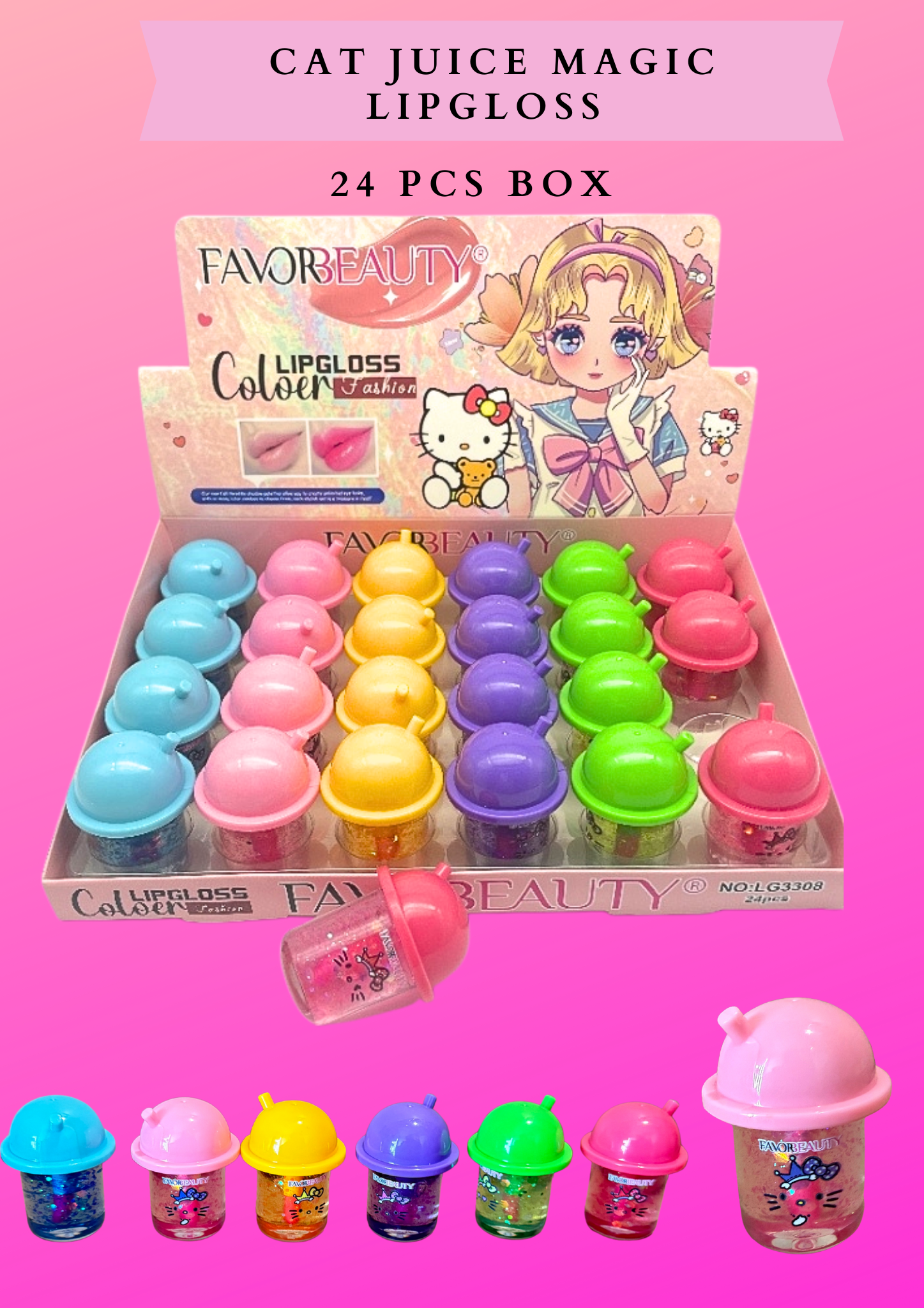 CAT JUICE MAGIC LIPGLOSS (#LG3308) 24 PCS BOX