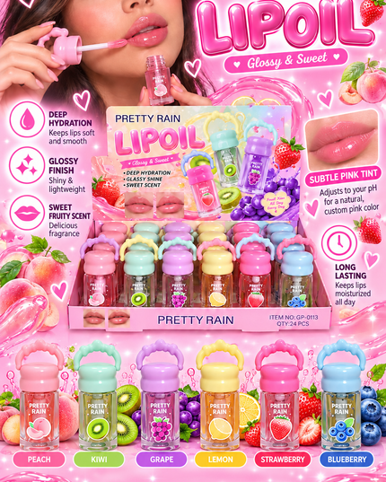 LIP OIL -PRETTY RAIN-(24 PCS BOX) COD (GP-0113)