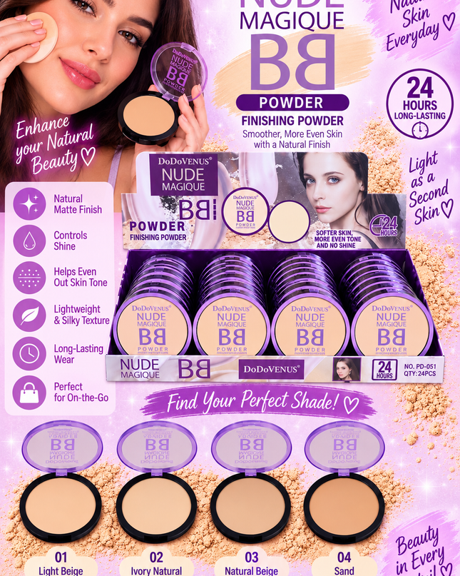 PRESS POWDER NUDE-BB -DODO VENUS -36 PCS -PD051 (L41)