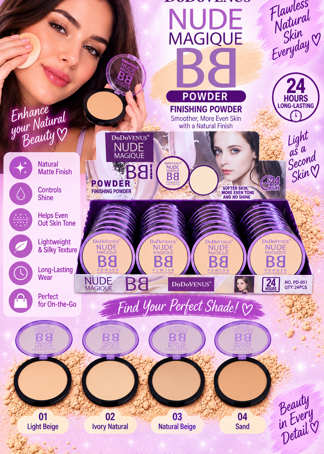 PRESS POWDER NUDE-BB -DODO VENUS -36 PCS -PD051 (L41)