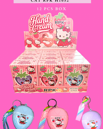 HAND CREAM KEYCHAIN CAT RPK H1652 12 PCS BOX