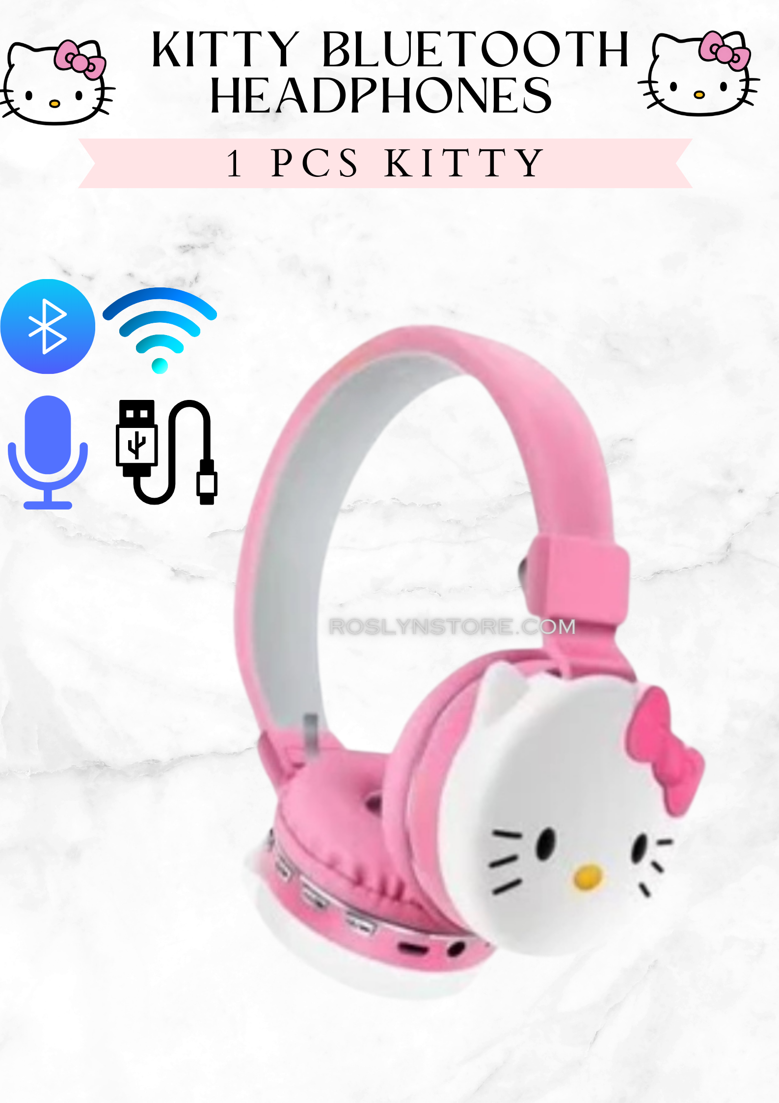 HELLO KITTY - HEADPHONE- Adjustable size