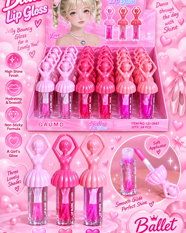 MAGIC - LIP GLOSS BALLET -OAUMD -24 PCS-LG0687-(L40)