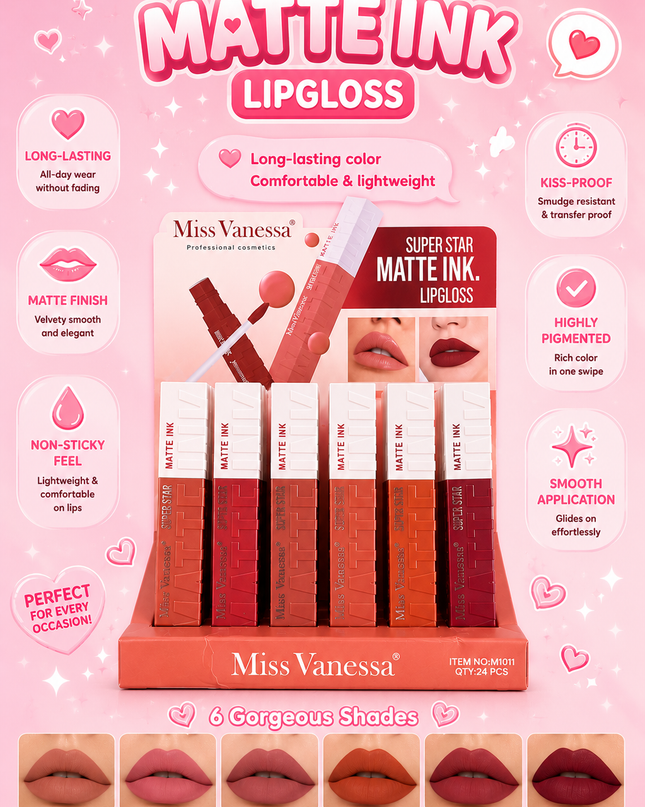 LIPGLOSS MATTE INK SUPER STAR - Miss Vanessa -M1011(E44)