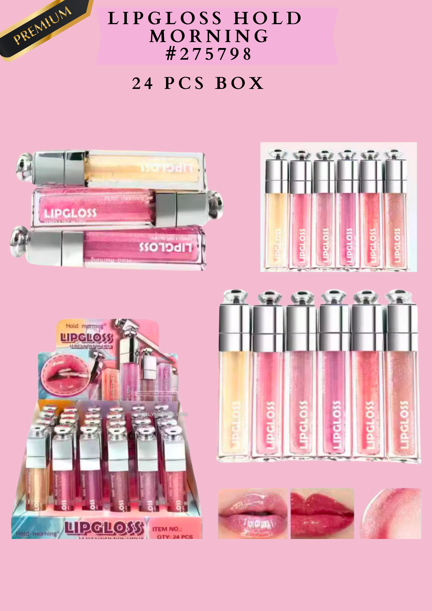 LIPGLOSS HOLD MORNING ( 24 PCS BOX)   (PREMIUM BRAND) - #275798