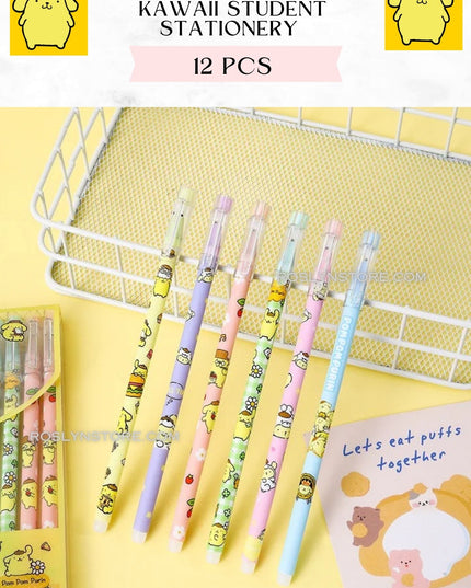 POMPOM ERASABLE PENS  -STUDENT STATIONERY (12 PCS box)