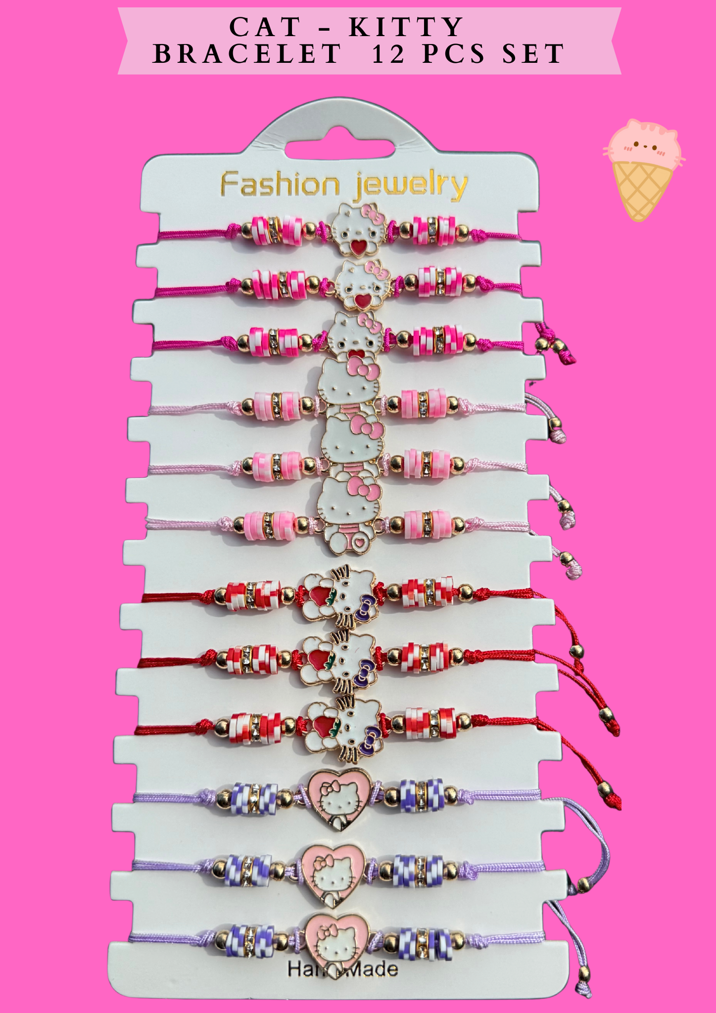 CAT bracelet (#RS57103) - 12 PCS SET