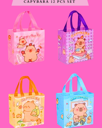 MULTIUSE TOTE BAGS CAPYBARA -12 PCS SET