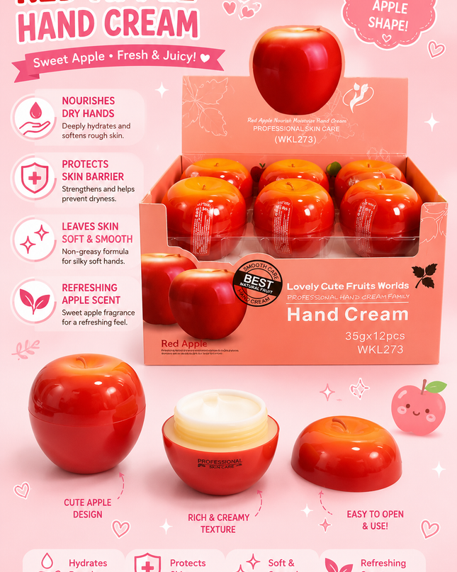 HAND CREAM APPLE- big size 12 pcs box -LOVELY - #WKL273