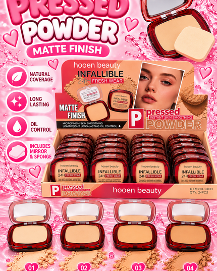 PRESSED POWDER INFALLIBLE  -HOOEN BEAUTY - 24 PCS ( cod 0033)
