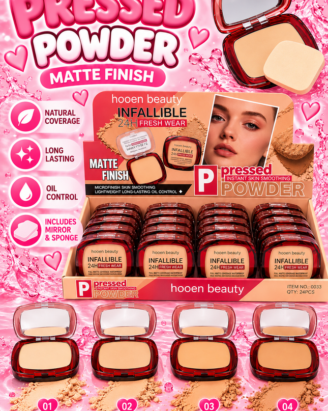 PRESSED POWDER INFALLIBLE  -HOOEN BEAUTY - 24 PCS ( cod 0033)