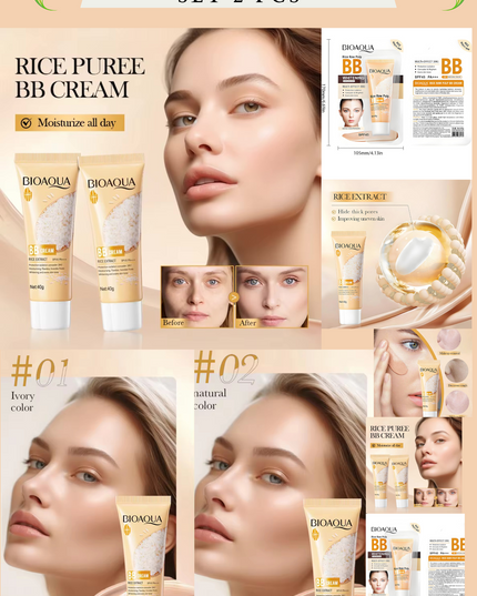 BB CREAM - RICE  -(SET 2 PCS)- SPF 45+