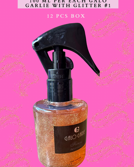 PERFUME FOR HAIR BIG SIZE 100 ML PER EACH GALO GARLIE WITH GLITTER #1 - (12 PCS BOX)