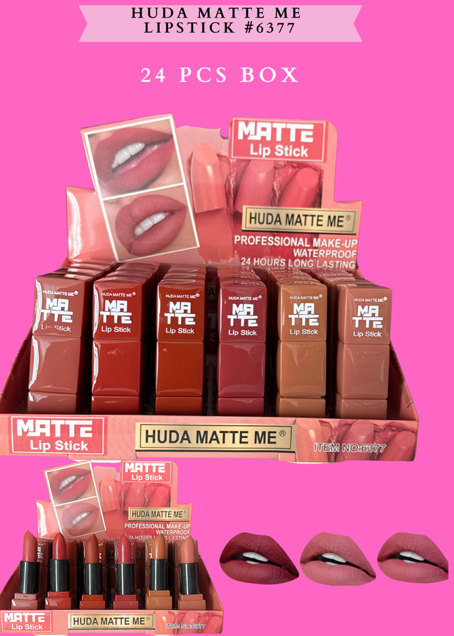 HUDA MATTE ME LIPSTICK #6377 (24 PCS BOX MATTE)