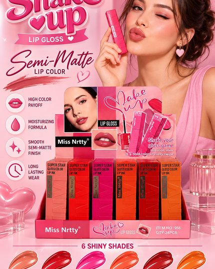 LIP GLOSS  SEMI MATTE MISS NRTTY (24 PCS) (F7002D) (E39)