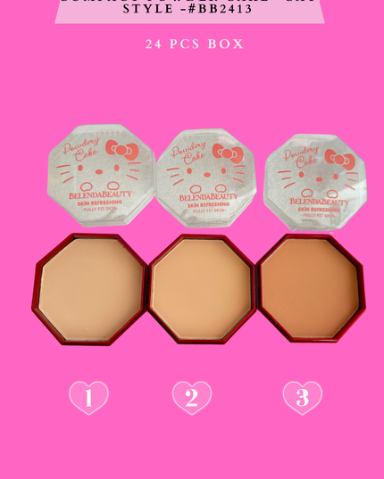 COMPACT POWDER CAKE - CAT STYLE -#BB2413 -(24 PCS BOX)
