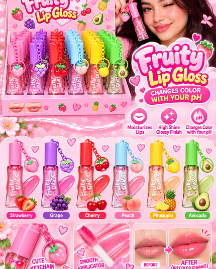 MAGIC LIP GLOSS-FRUITY-SIYIPING-24PCS COD (LG 182)