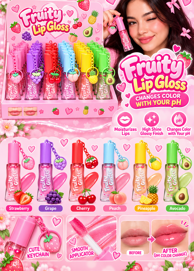 MAGIC LIP GLOSS-FRUITY-SIYIPING-24PCS COD (LG 182)