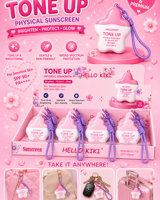SUNSCREEN WITH KEYCHAIN - hello Kiki - 12 pcs box ( #YC7781)