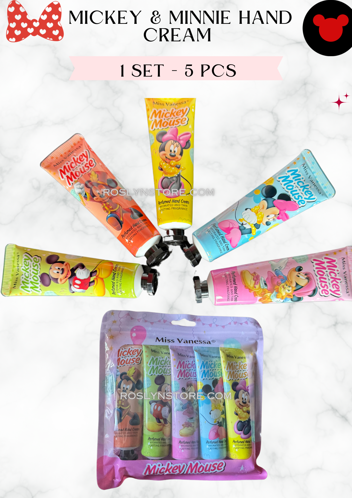 MINNIE & Mickey- Care for hands - (5pcs per set)- hand cream -