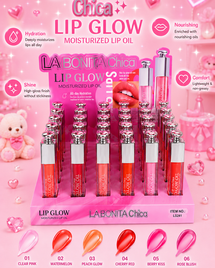 LA BONITA CHICA - moisturizer lip oil - 24 pcs box (#LS241)
