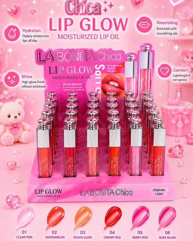 LA BONITA CHICA - moisturizer lip oil - 24 pcs box (#LS241)