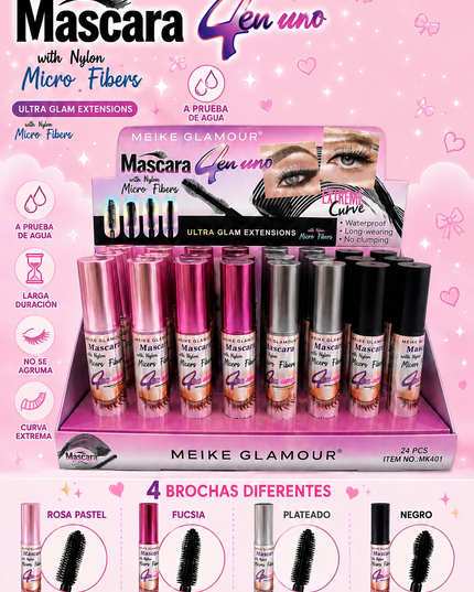 BLACK MASCARA- 24 hours - Meike glamour 24pcs box (Mk401)