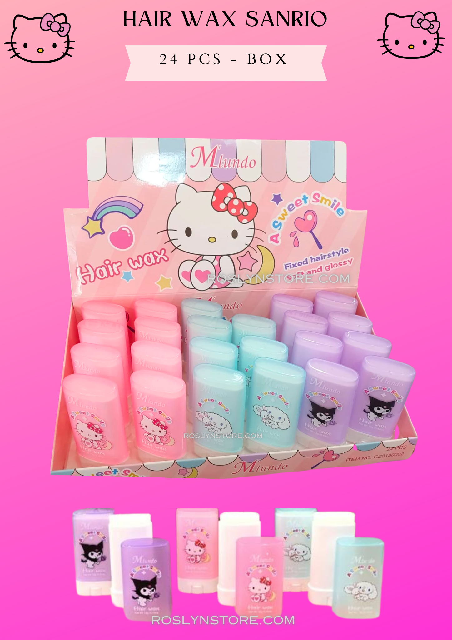 HAIR WAX- SANRIO - 24 pcs