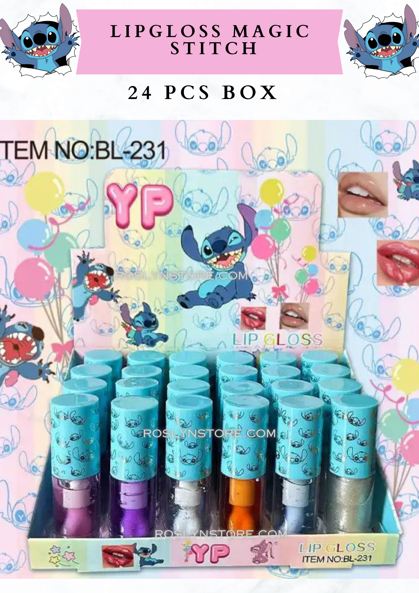 STITCHT- sweet box  LIPGLOSS - 24 PCS BOX