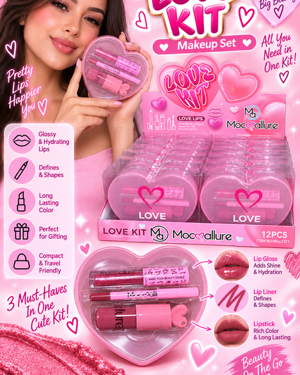 LOVE LIPS KIT-MOCOALLURE-12 PCS -MOC2371-(L32)