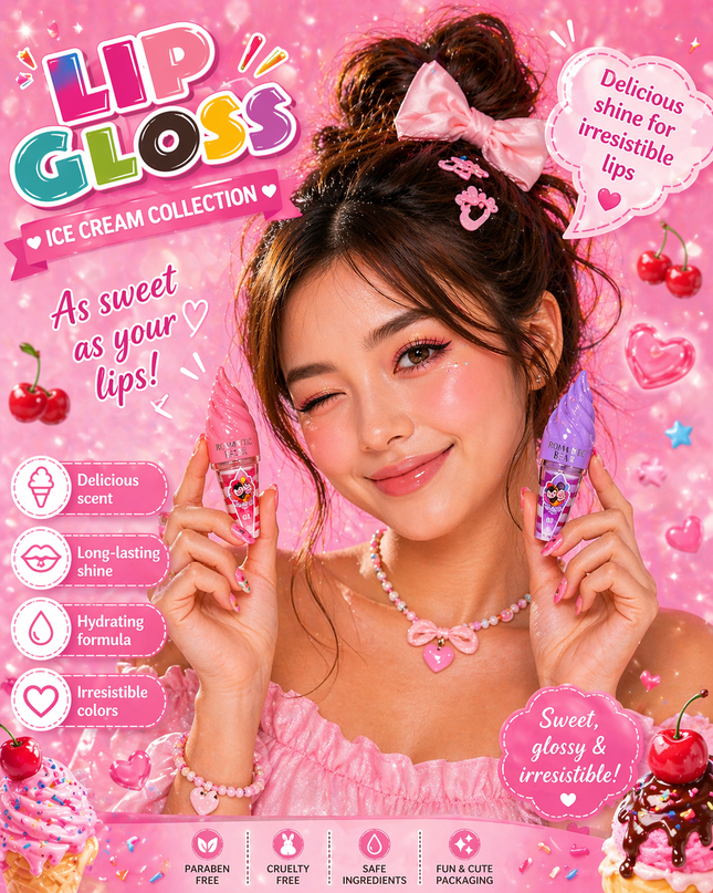 ICE CREAM Lipgloss - romantic bear HF8041