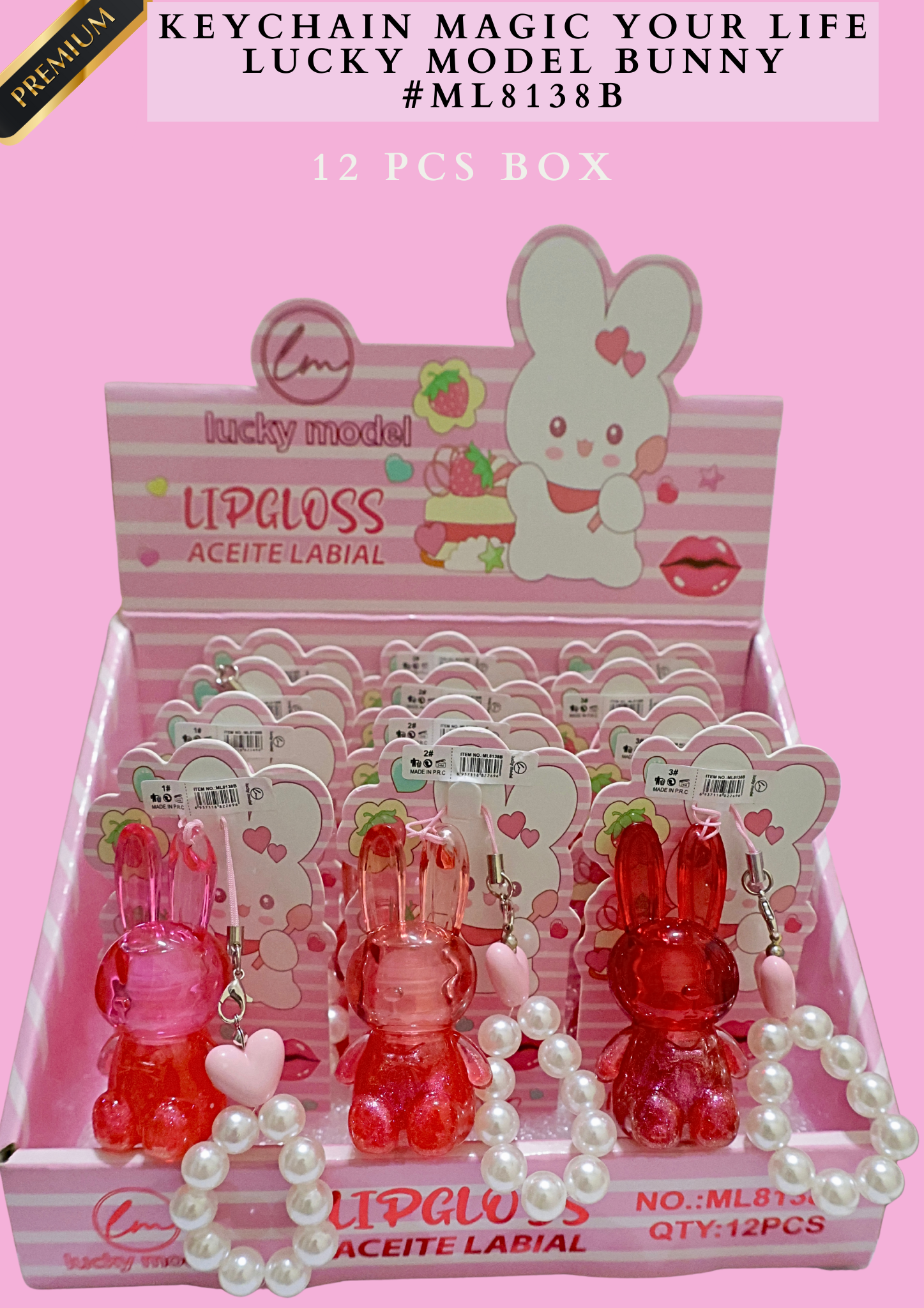 KEYCHAIN MAGIC YOUR LIFE LUCKY MODEL BUNNY #ML8138B (12 PCS BOX)